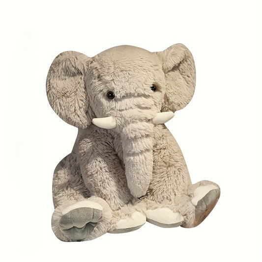 Soft Plush Elephant Toy Beige & Stuffed Animal for Kids' Room Decor or Gift