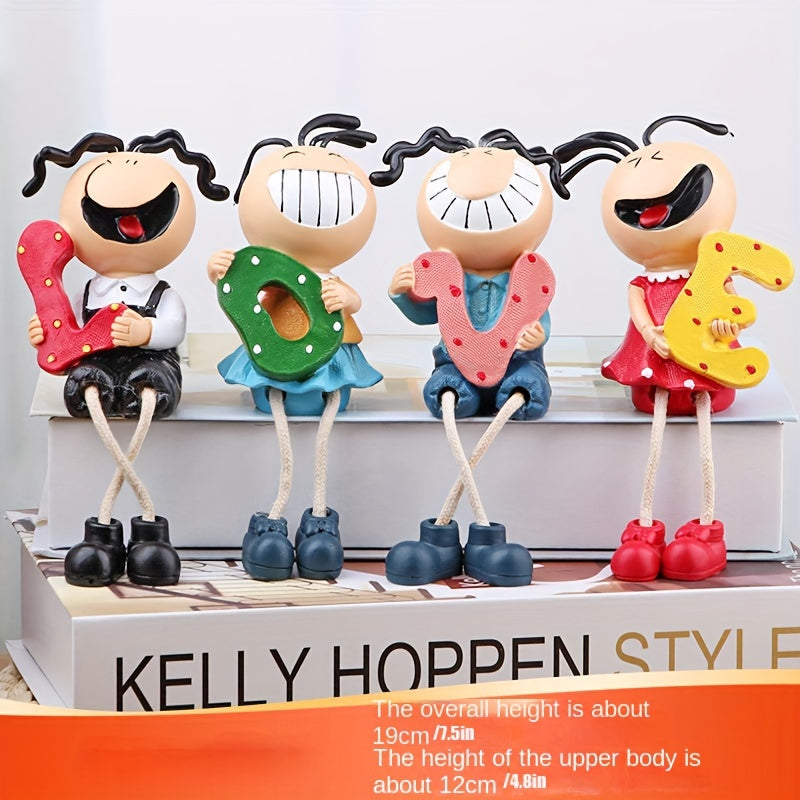 Set of 4 Hanging Foot Doll Resin Decorations