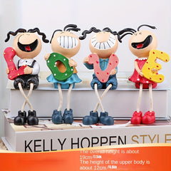 Set of 4 Hanging Foot Doll Resin Decorations