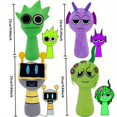 2pcs Sprunki Plush Toys Large Eyes Soft Polyester Mixed Colors