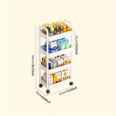 4-Tier Movable Storage Rack Snack Storage Organizer