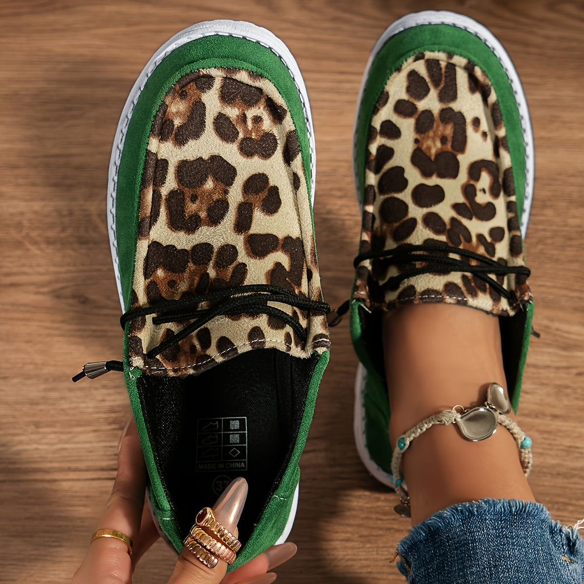 Leopard Pattern Skateboard Shoes for Women
