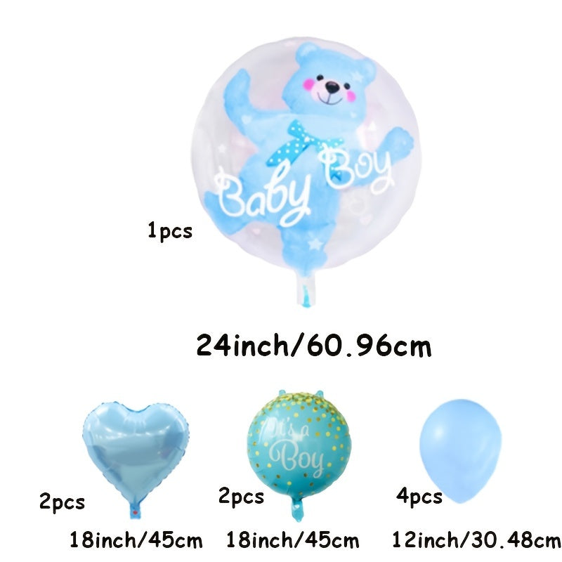 9pcs Gender Reveal Baby Party Balloon Set