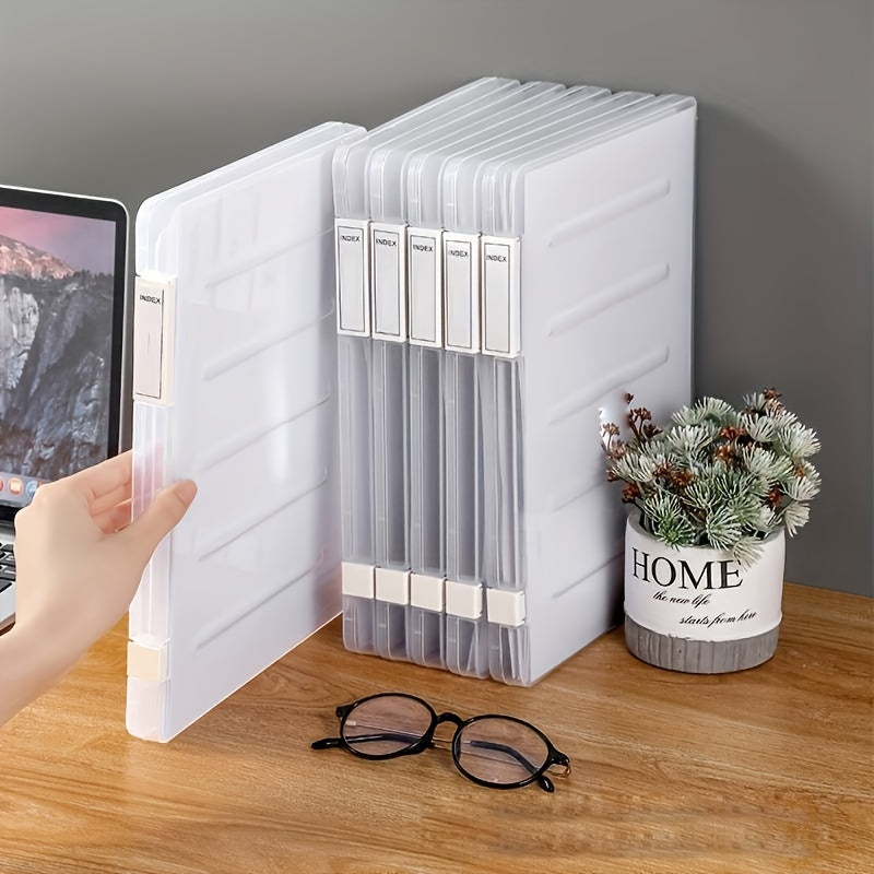 3pcs A4 Transparent File Box Data Classification Box Plastic Storage Box