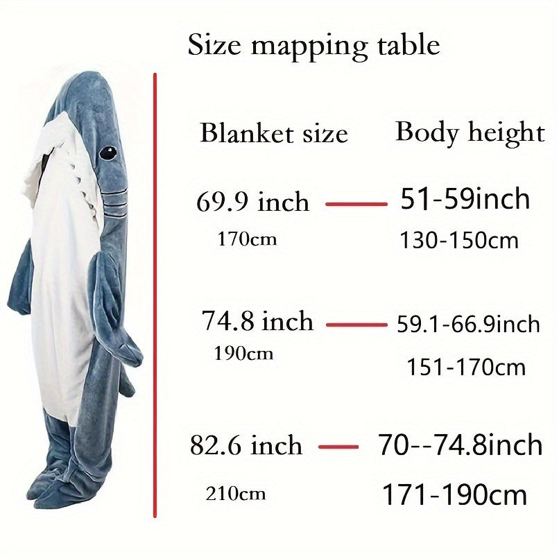 Shark Blanket Wearable Shark Blanket Hoodie Flannel Warm Sleeping Bag