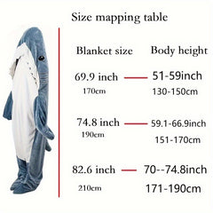 Shark Blanket Wearable Shark Blanket Hoodie Flannel Warm Sleeping Bag