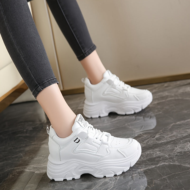 Lace up Running Shoes Height Increase Casual Sneakers Non slip Sports Sneakers