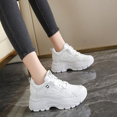 Lace up Running Shoes Height Increase Casual Sneakers Non slip Sports Sneakers