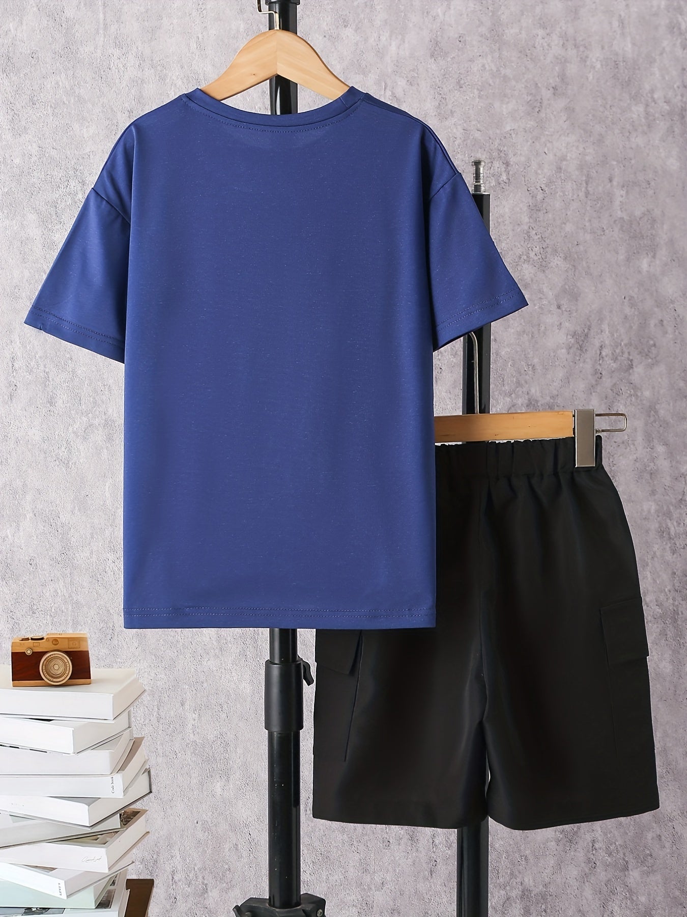 Boys Bear Graphic T-Shirt & Cargo Shorts Set