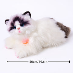 Ultra Soft Siamese Cat Plush Toy & Striped Kitten Hugging Companion