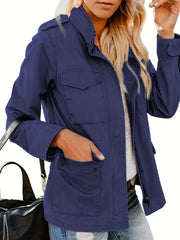 Warm Stand Collar Jacket with Pockets