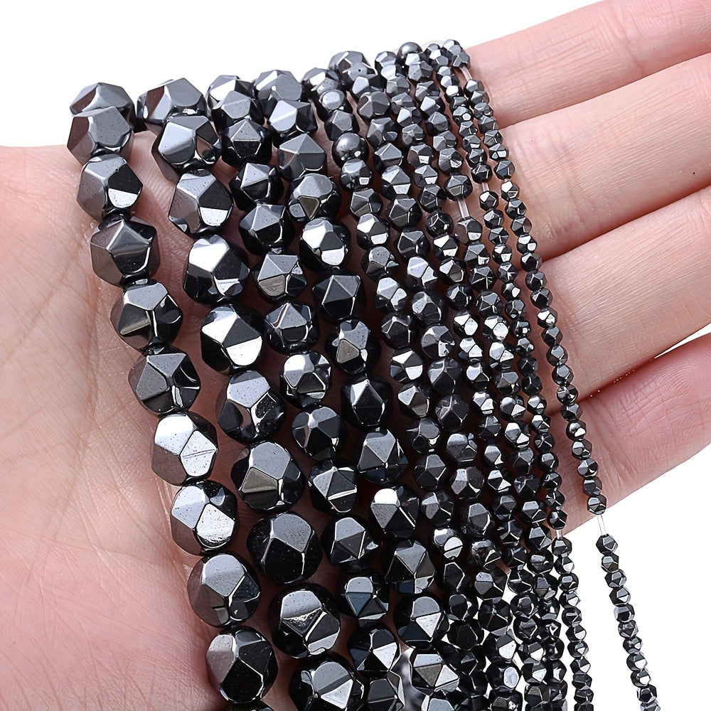 Hematite Crystal Faceted Beads 2 3 4 6 8mm Jewelry Making Findings DIY Bracelet
