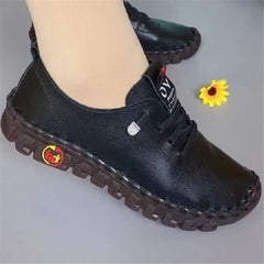 Women's Lace Up Flat Sneakers Non Slip Soft Sole Casual Shoes