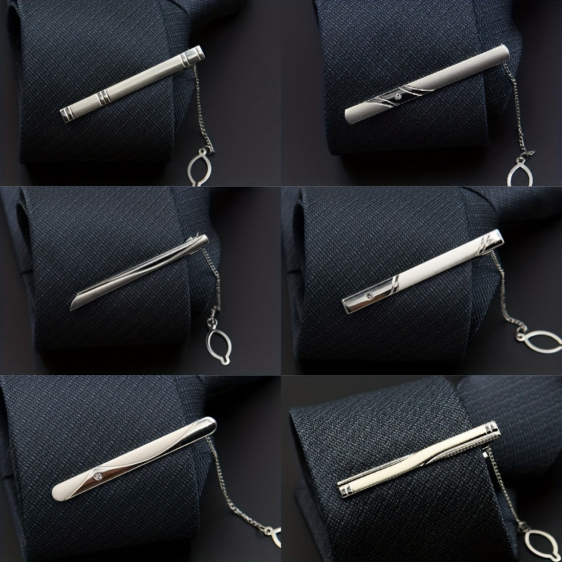 Men's Tie Clip Silvery Business Collar Clip