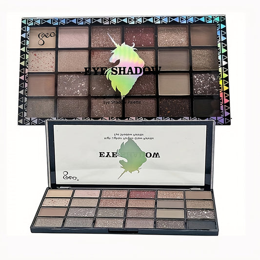 24-Color Eyeshadow Palette Brown Matte Pearly Finish