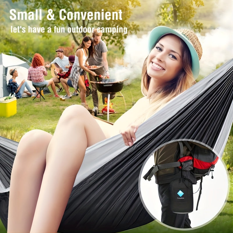Portable Double Hammock For Outdoor Travel Backpacking Nylon Swing Hammock