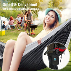 Portable Double Hammock For Outdoor Travel Backpacking Nylon Swing Hammock