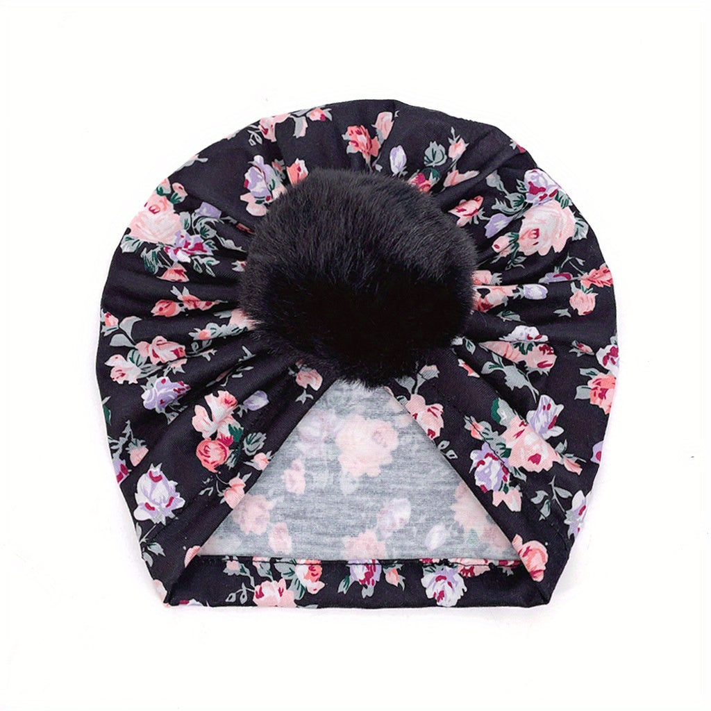 Cozy Baby Turban Hats with Pom pom Knot Caps for Newborns