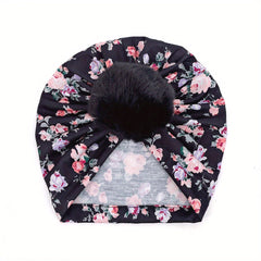 Cozy Baby Turban Hats with Pom pom Knot Caps for Newborns