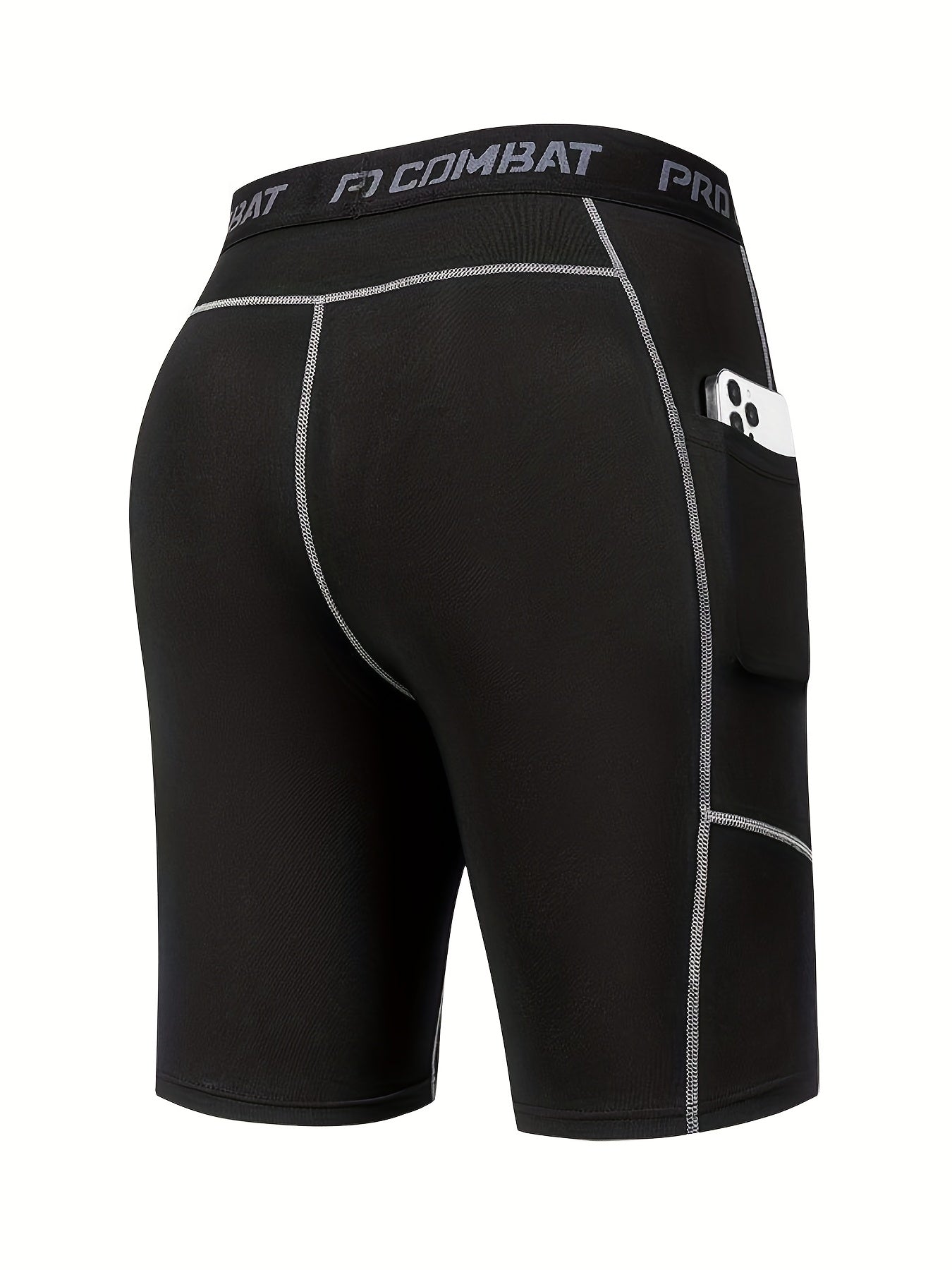 Men's Quick Dry Compression Shorts With Pocket for Basketball Running