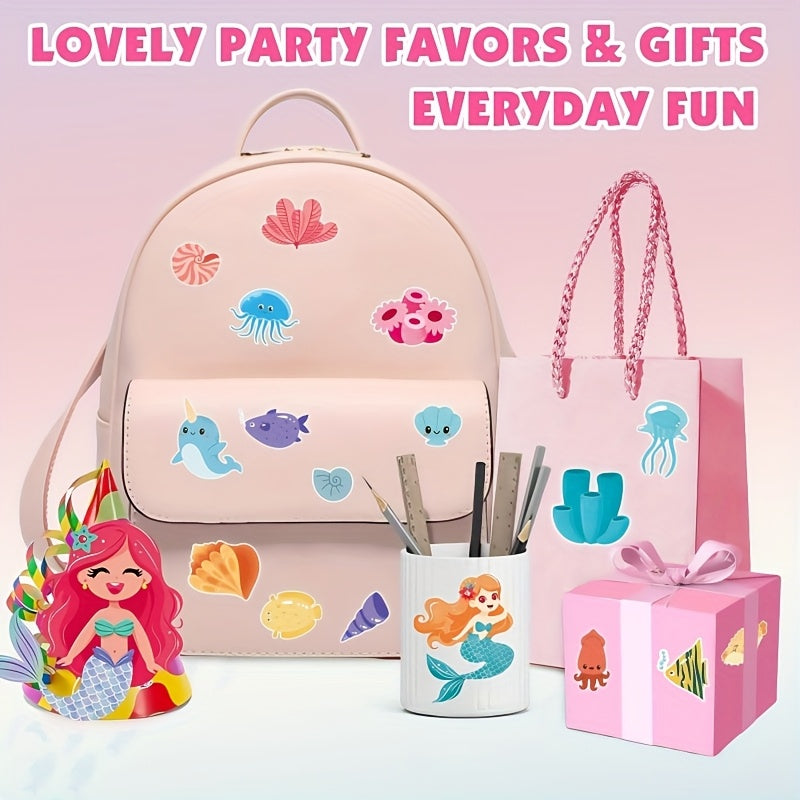 12 Mermaid Stickers Party Favors Make Your Own Mermaid Face Stickers