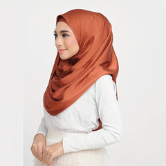 Soft Satin Solid Hijab Headscarf for Women