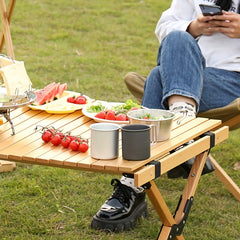 Outdoor Camping Aluminum Folding Water Cup With Foldable Handles