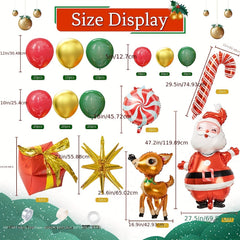 157pcs Santa Claus Christmas Deer Foil Balloons for Festive Decor