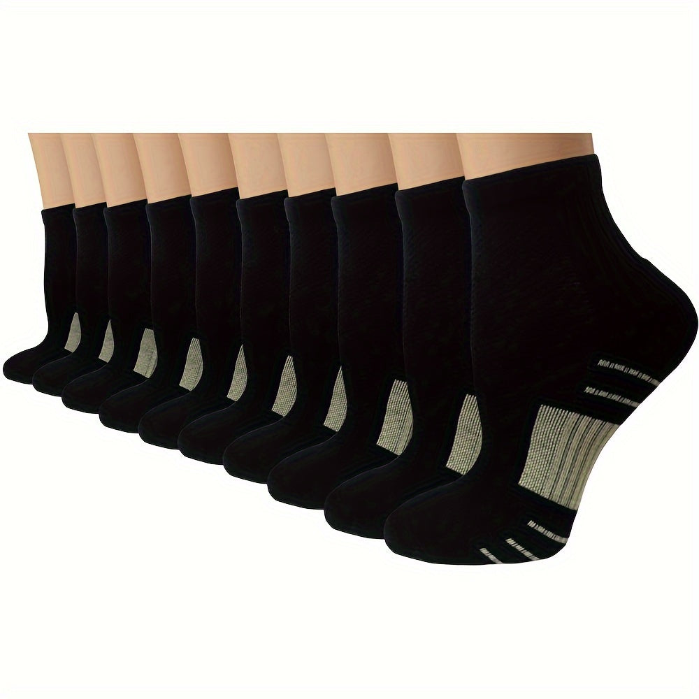 Men's Mid Crew Sport Socks - Sweat Absorbing Nylon Blend - Comfy & Breathable