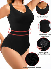 V Neck Slimming Yoga Jumpsuit Solid Mid Stretch Sports Yoga Bodysuit