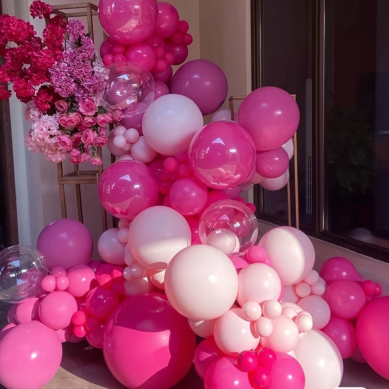 Hot Pink Balloons Garland Kit 105pcs Dark Fuschia Pink Balloon