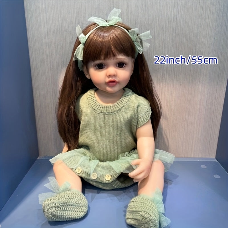 55 88 Cm Full Vinyl Soft Touch Reborn Baby Realistic Girl Doll Kids Gift Toy