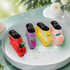 4pcs Kids Electronic Watch Fruit Pattern School Student Sports Gift Mix Pack