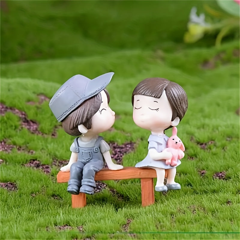3pcs Wedding Couple Cake Ornament for Micro Landscape DIY Decoration