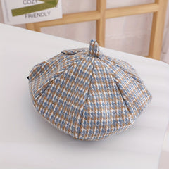 Houndstooth Pattern Newsboy Cap Beret For Kids