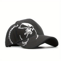 Hip Hop Skull Print Baseball Cap Unisex Sun Hat Adjustable Golf Dad Hat