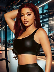 Faux Leather Sports Tank Top Women's Activewear