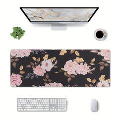 Large Flower Pattern Mouse Pad Non-Slip Rubber Base