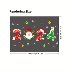 Christmas Wall Stickers Glass Door Santa Claus Window Stickers