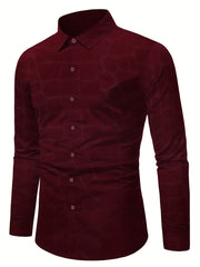 Geometric Long Sleeve Shirt for Men