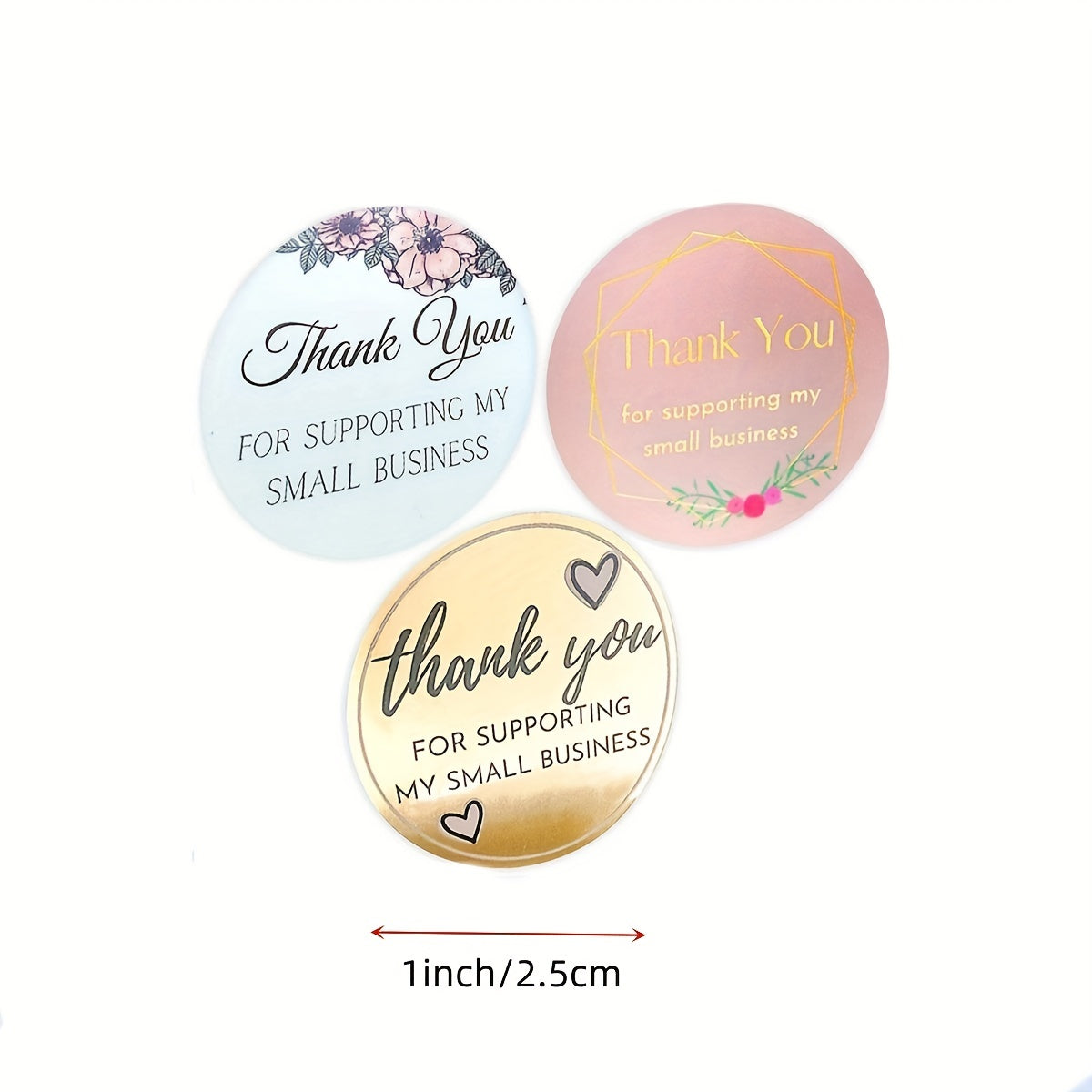 500 Pcs Thank You Flower Stickers for Baking Packaging Envelope Seals