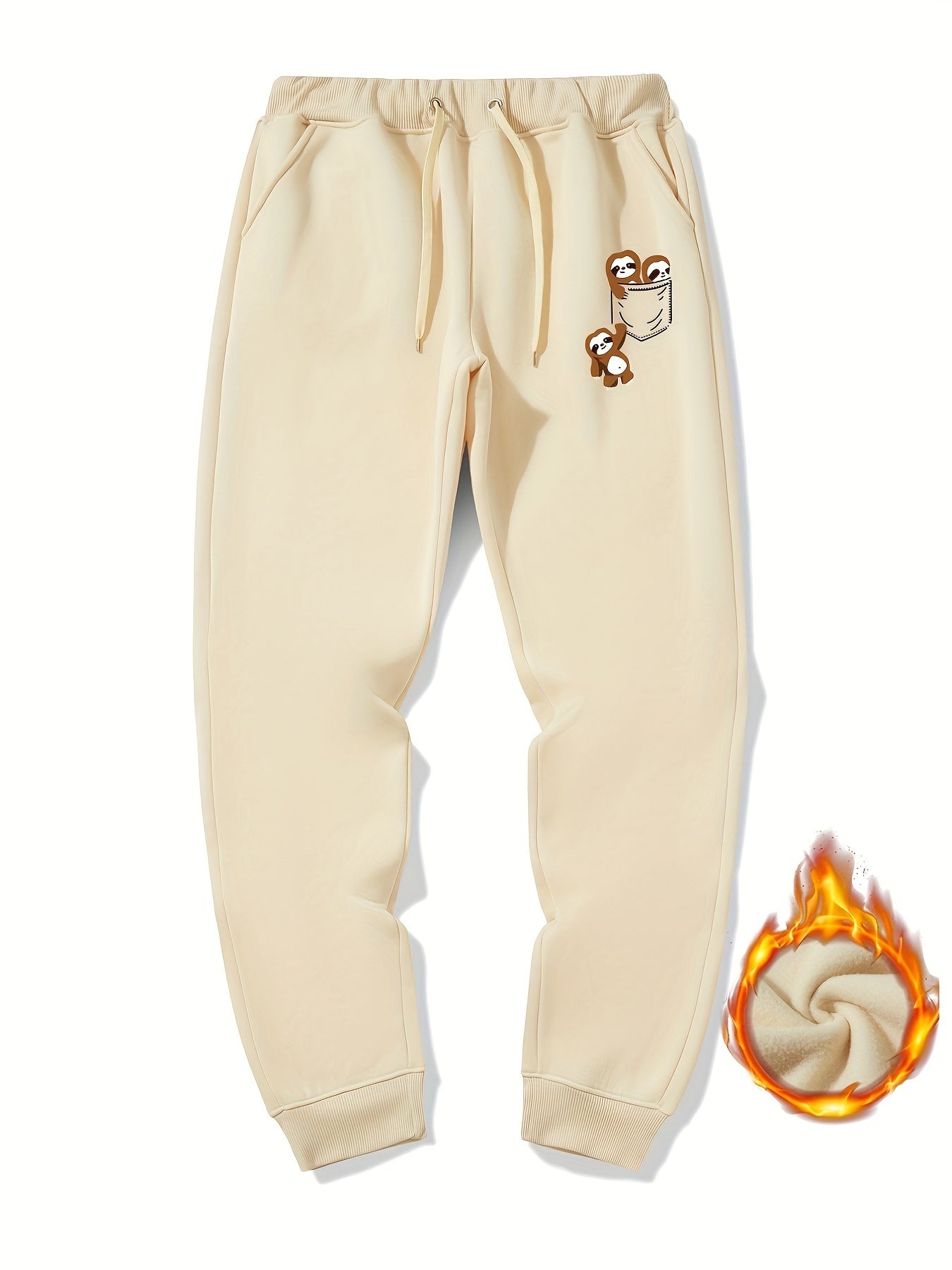 Sloth In Pocket Graphic Drawstring Joggers Men's Sweatpants
