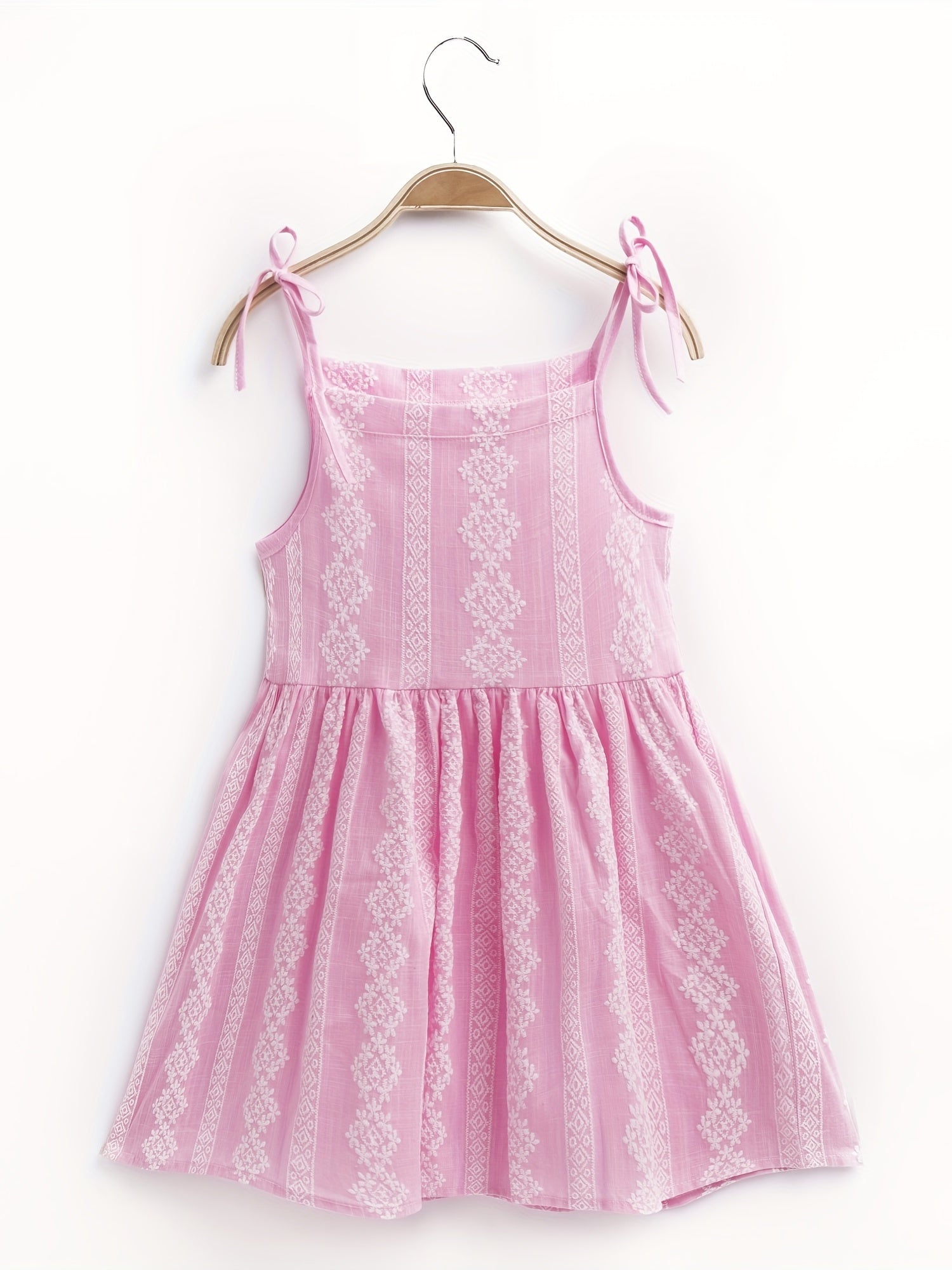 Baby Girls Casual Dress Flower Striped Cami Dress