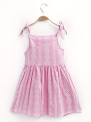 Baby Girls Casual Dress Flower Striped Cami Dress