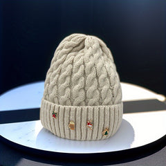 Men's Thickened Warm Knitted Hat Christmas Beanie Hat Outdoor Coldproof Warm Hat