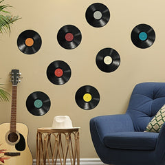 8pcs Vinyl Record Wall Stickers Home Wall Decoration