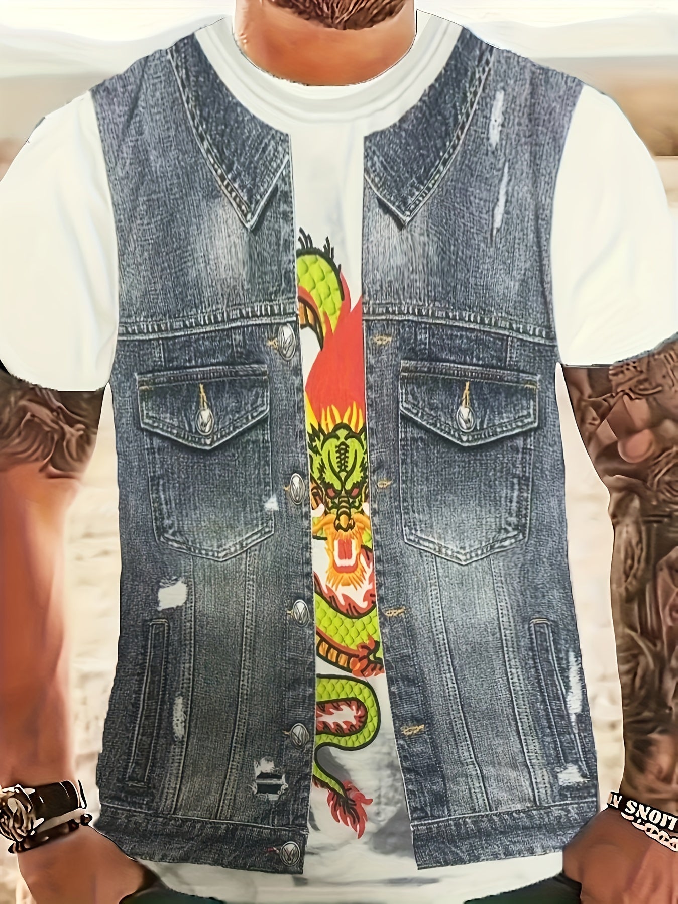 Men's Printed Casual Street Style Tee Shirt