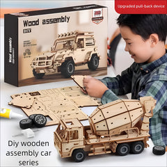 Wooden 3D Puzzle Car Set DIY Craft Kit - Ideal Hallow Gift
