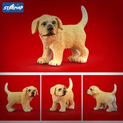 Realistic Dog Model Toy PVC Puppy Figurine Office Desk Decoration