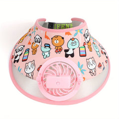 Cartoon Animal Fan Visor Hat PVC Sunshade UV Protection Sun Hat
